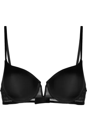 Wolford Sheer Logo-embroidered Push-up Bra - Black