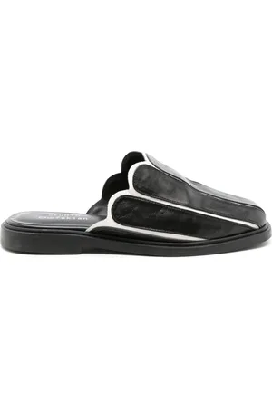 Studio Chofakian Scallop-edge leather mules