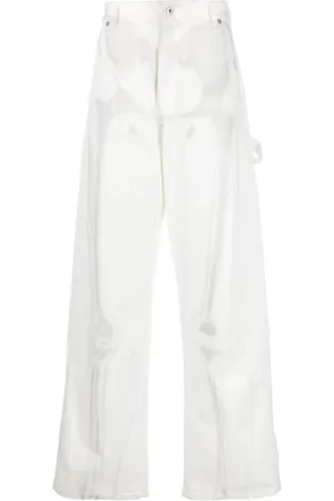 OFF-WHITE Body Scan-print wide-leg jeans