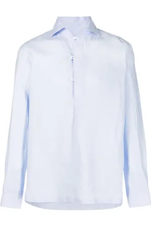DoppiaA Spread-collar linen shirt