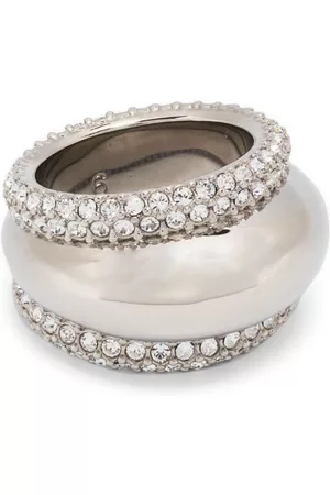 Saint Laurent Women Rings - Silver-toned crystal ring
