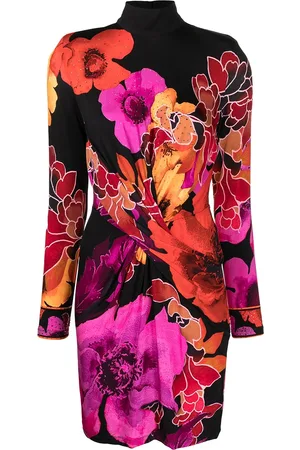 Camilla Midnight Poppy cross-front minidress