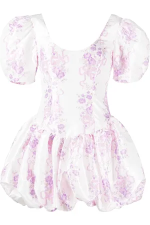 LOVESHACKFANCY Nelisia short-sleeve mini dress