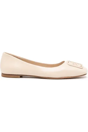 Tory Burch Georgia logo-plaque ballerina shoes