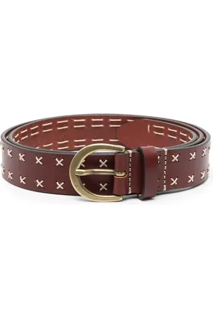 Fursac Decorative-stitching leather belt
