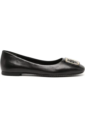 Tory Burch Georgia logo-plaque ballerina shoes