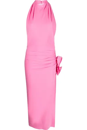 MAGDA BUTRYM Flower-appliqu?? halterneck midi dress