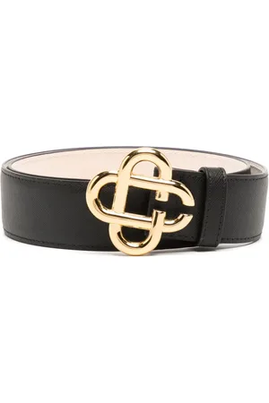 Casablanca Logo-plaque leather belt