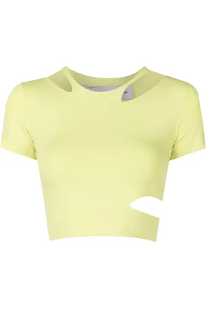 Gloria Coelho Cut out-detail cropped T-shirt