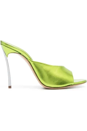 Casadei 105mm metallic leather mules