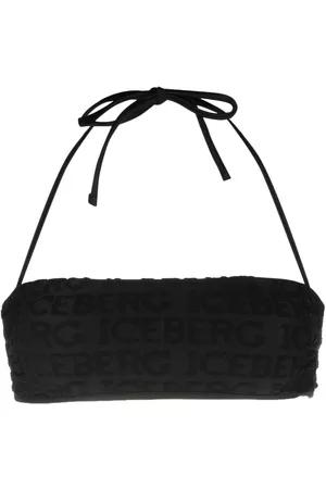 Iceberg Women Bikini Tops - Logo-jacquard halterneck bikini top