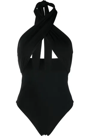 Nanushka Cut-out crossover-neck tie swimsuit