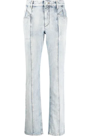 Marant Etoile Acid-wash mid-rise straight-leg jeans