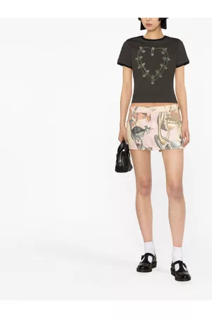 Vivienne Westwood Women Printed Skirts - Graphic-print asymmetric-hem skirt