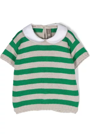 LITTLE BEAR Jumpers - Club-collar striped jumper