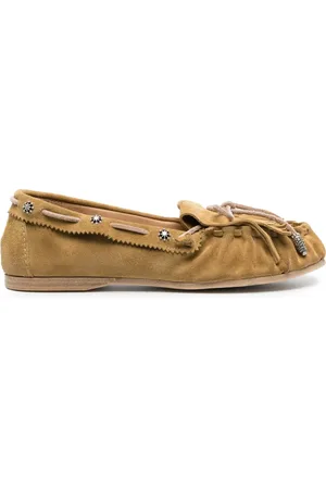 SARTORE Star stud-detail suede loafers