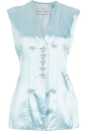 Gloria Coelho Satin-finish single-breasted vest
