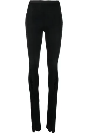 Rick Owens Perforated-detail mid-rise leggings
