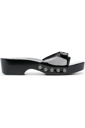 RE/DONE Patent-finish leather mules