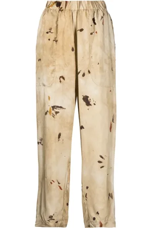 UMA WANG Graphic-print elasticated-waist trousers