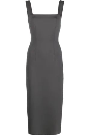 There Was One Square-neck pencil midi dress