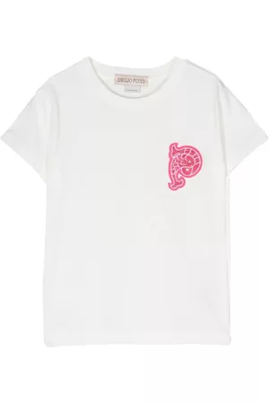 PUCCI Junior Girls Short Sleeve - Logo-apliqué short-sleeve T-shirt