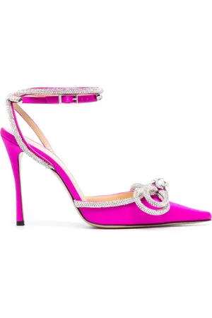 Mach & Mach Double Bow 105mm satin pumps