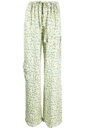 CORMIO Floral-print drawstring-waist trousers