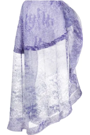 Victoria Beckham Printed semi-sheer midi skirt