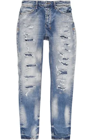 KSUBI Ripped-detail slim-fit jeans