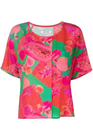 HENRIK VIBSKOV Abstract-print silk T-shirt