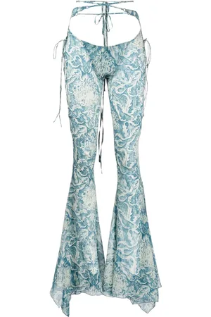 KNWLS Glimmer graphic-print flared trousers