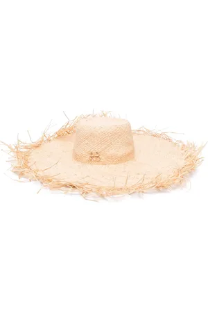 Ruslan Baginskiy Fringed wide-brim straw hat