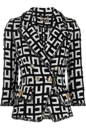 Elisabetta Franchi Women Blazers - Monogram tweed blazer