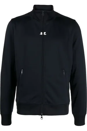 Courrèges Logo-embroidered zipped hoodie