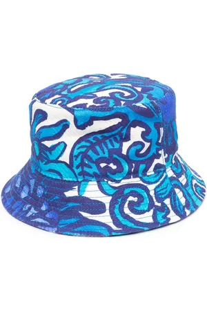 La DoubleJ Anemon cotton-chevron bucket hat