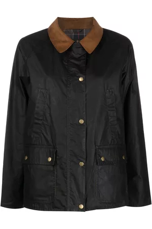 Barbour Women Jackets - Contrast-collar waxed jacket