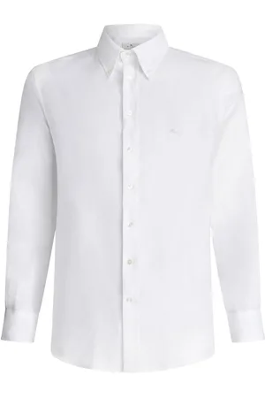 Etro Embroidered-logo linen shirt
