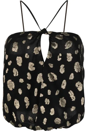 FORTE FORTE Metallic-threading halterneck cami top