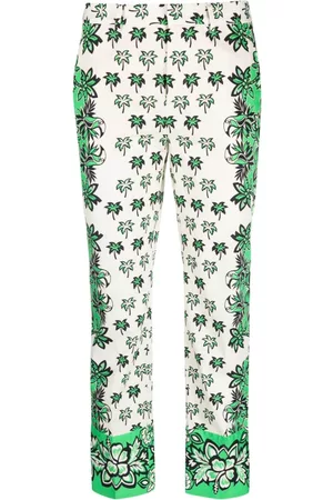 RED Valentino Women Formal Pants - Palm tree-print cropped tailored trousers