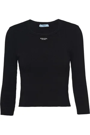 Prada Logo-embroidered ribbed jumper
