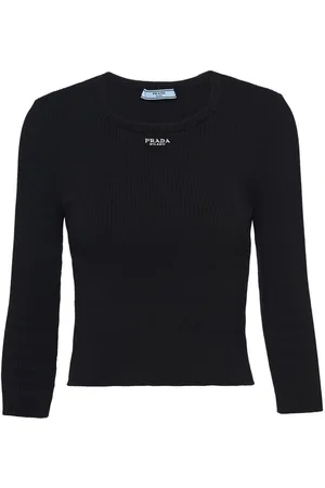 Prada Logo-embroidered ribbed jumper