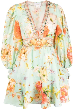 Camilla Floral-print embellished dress