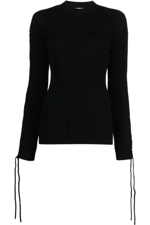 OFF-WHITE Lace-detail ribbed top