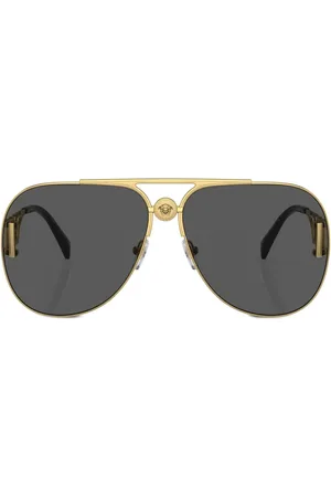 VERSACE Logo-plaque pilot-frame sunglasses