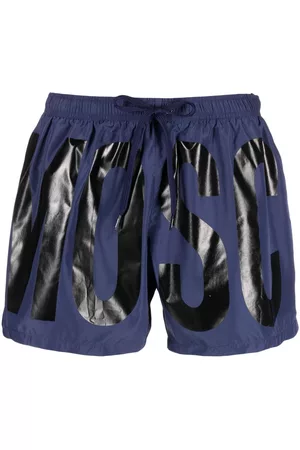 Moschino Men Swim Shorts - Logo-print drawstring swim shorts