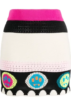 BARROW Logo-jacquard knitted mini skirt