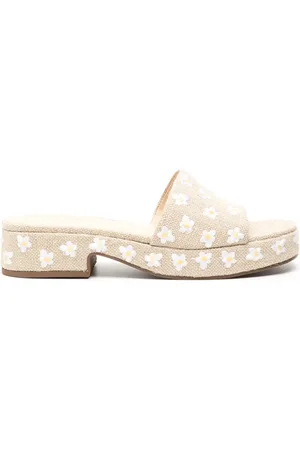 Larroude Floral-embroidered 45mm mules