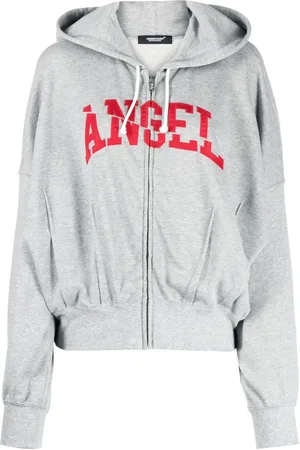 UNDERCOVER Text-print zip-up hoodie