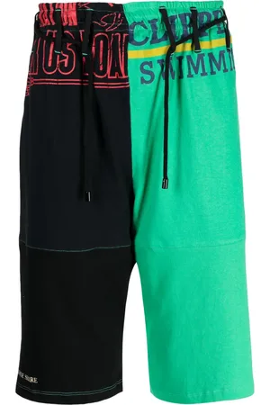 Marine Serre Regenerated patchwork cotton shorts